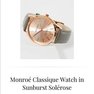 Monroé rose gold watch with charcoal gray band. New with tags.